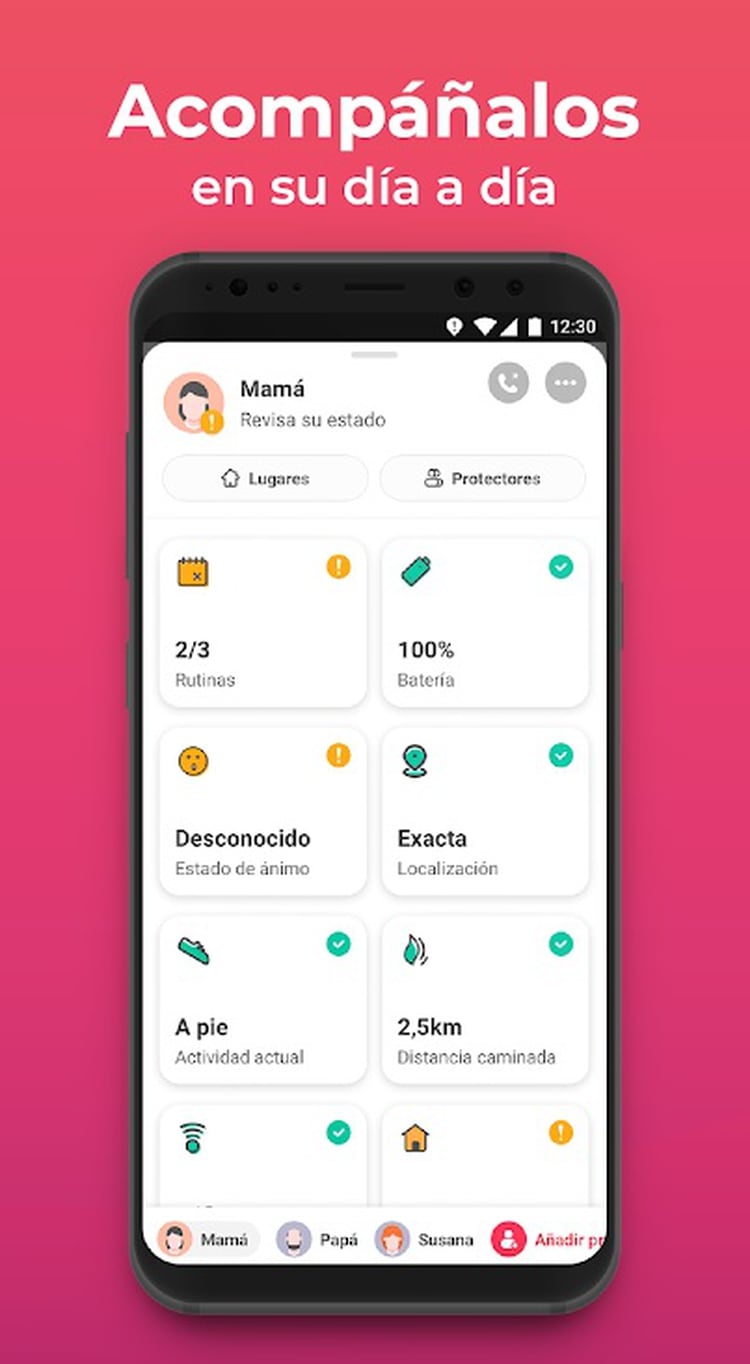 Permite, además de compartir ubicación, establecer rutinas y otras opciones.