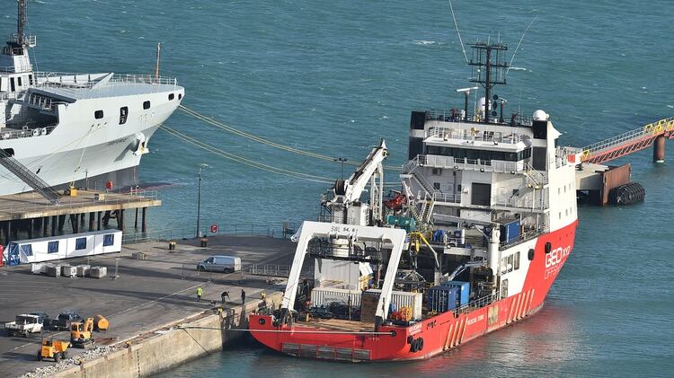 El Geo Ocean III fue el barco con el que se rescató el cuerpo (AFP)