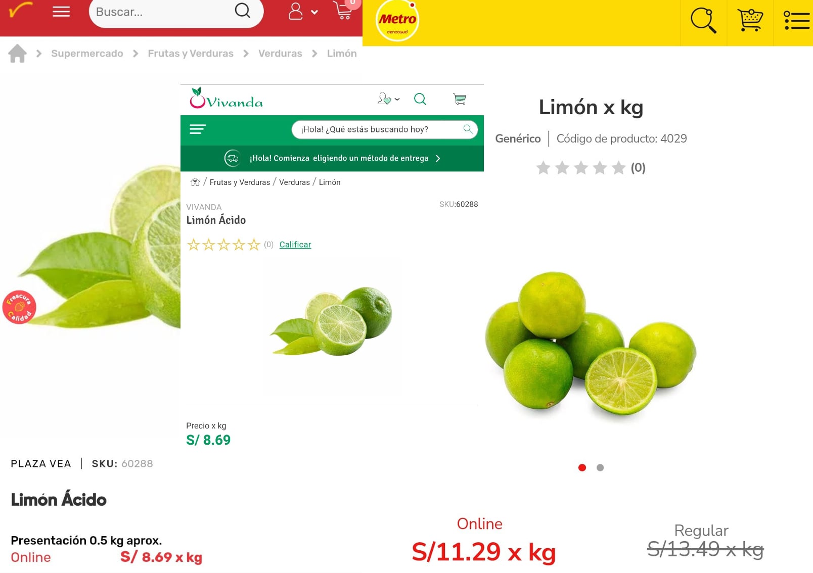 Supermercados venden el kilo de limón a menor precio que en mercados.