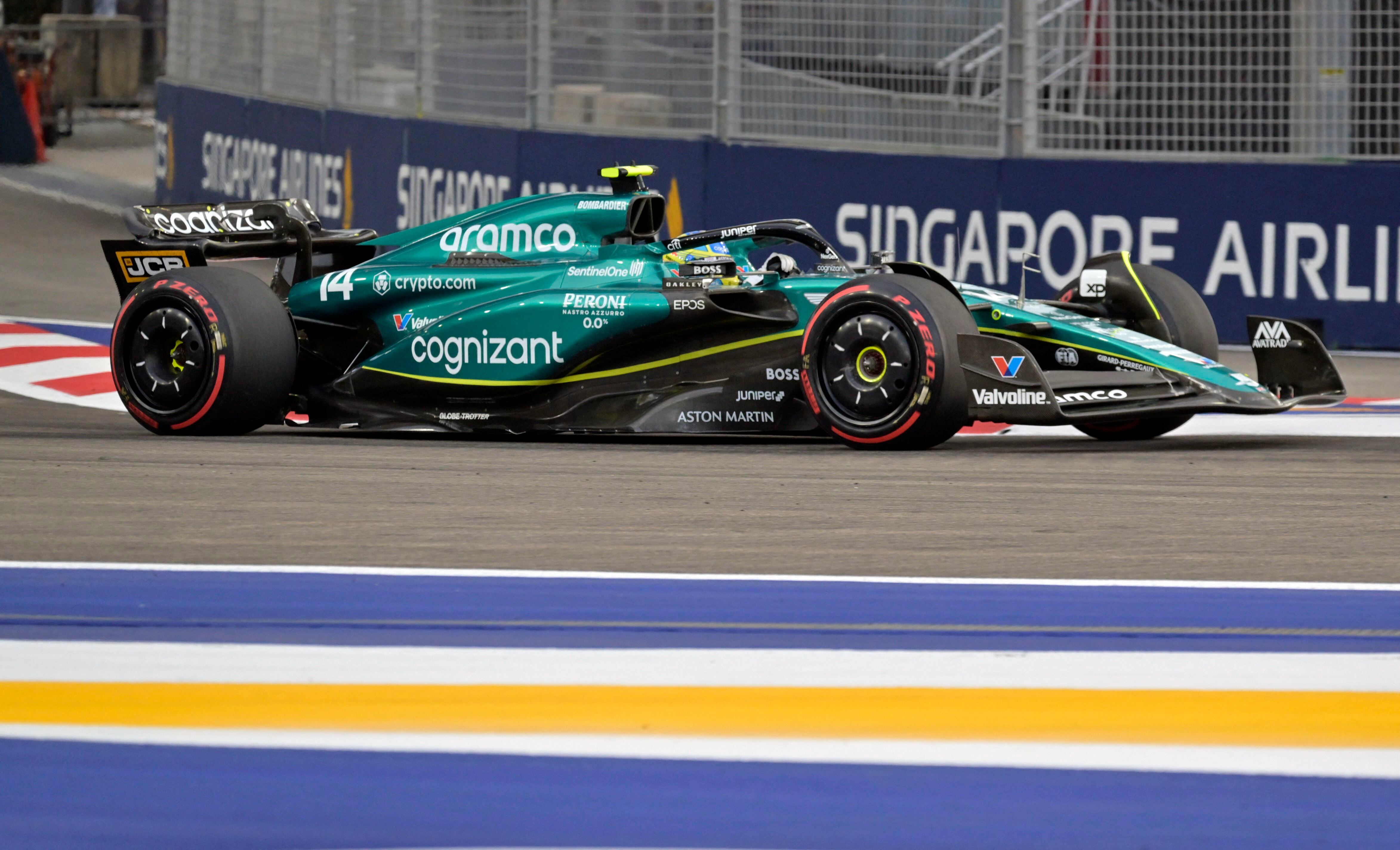 Alonso durante la clasificación del GP de Singapur (REUTERS).
