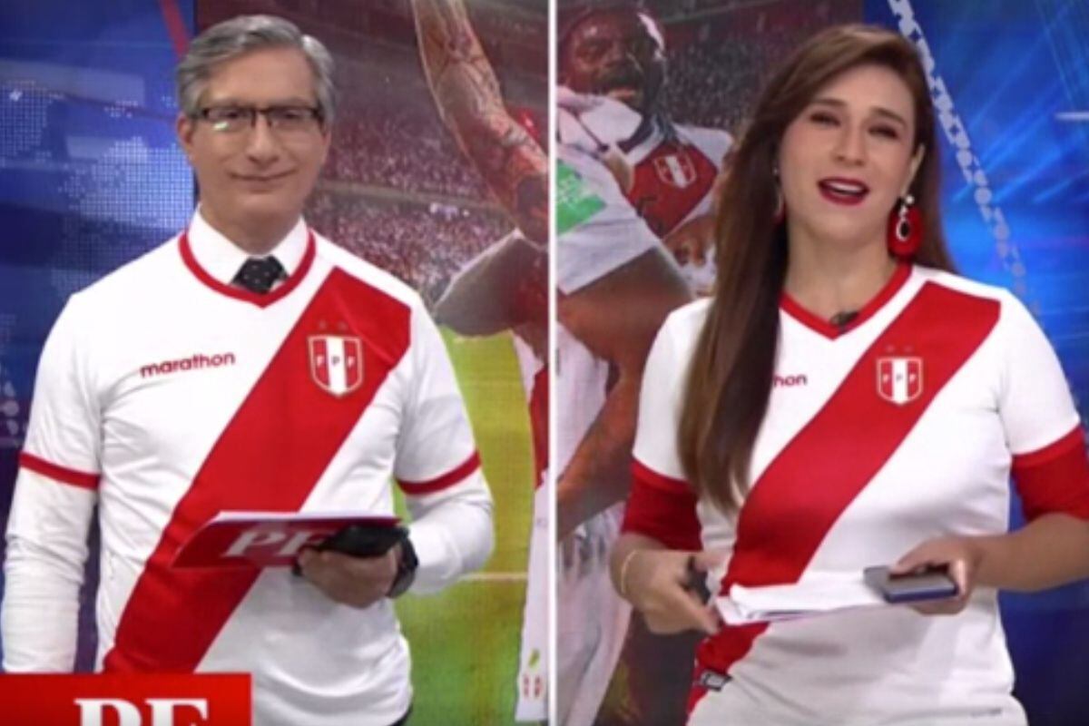 Apresentadores da América TV empolgados com a vitória peruana. (Foto: America TV/Latina/ATV)