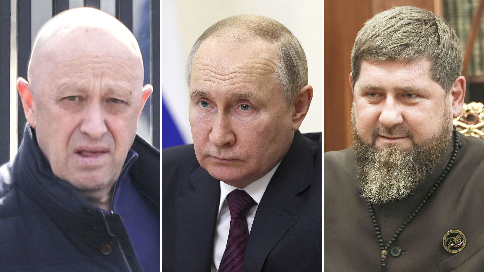 Yevgeny Prigozhin, Vladímir Putin y Ramzan Kadyrov