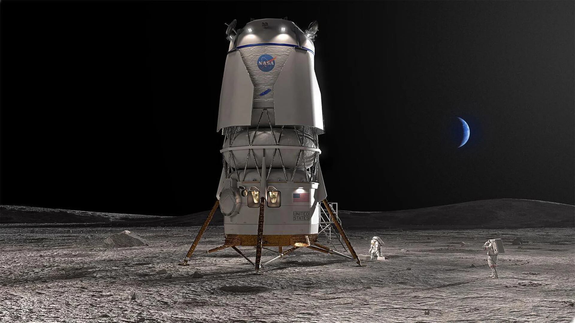 La NASA eligió a la empresa Blue Origin de Jeff Bezos para llevar astronautas a la Luna en la misión Artemis