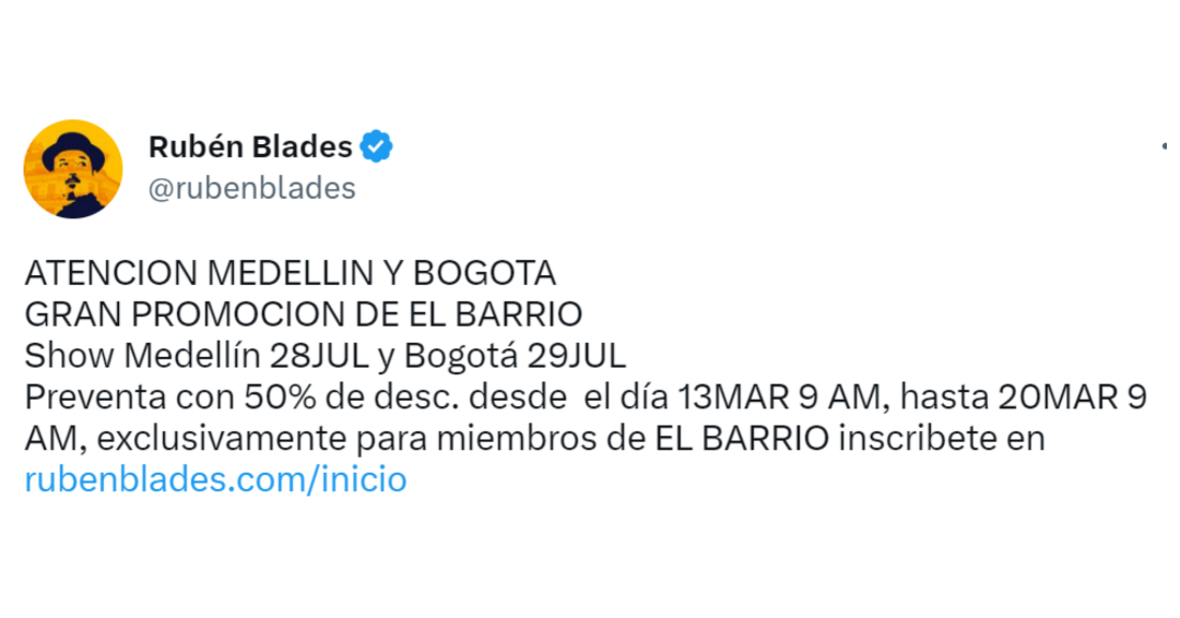 Rubén Blades en Twitter