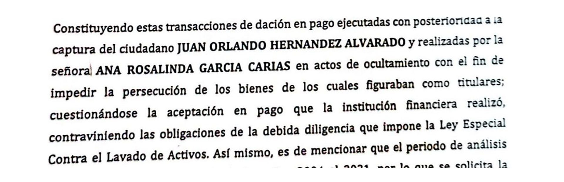 Investigación por lavado a Ana García de Hernández.