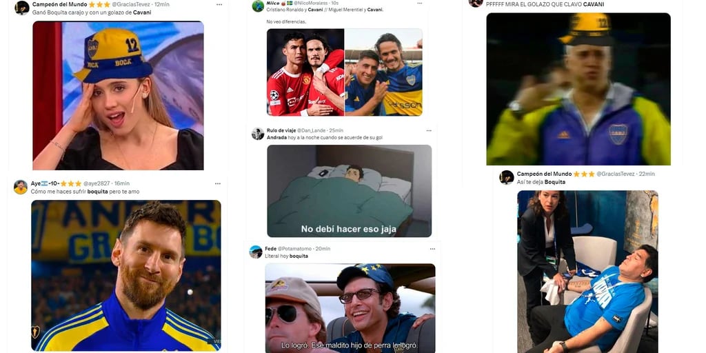 Los mejores memes del triunfo sobre la hora de Boca ante Trinidense por la Sudamericana: la jerarquía de Cavani, lo más destacado