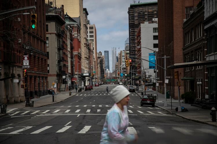 Las calles vacías de Nueva York (AP Photo/Wong Maye-E)