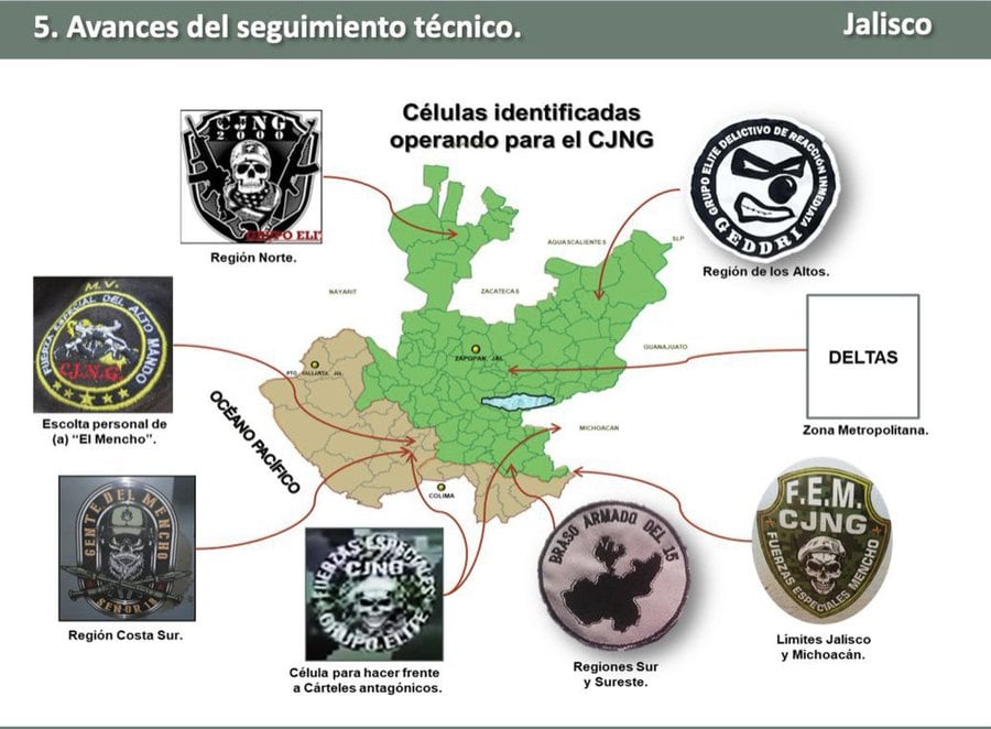Distribution of the CJNG (Photo: x/@Cartelactivity)