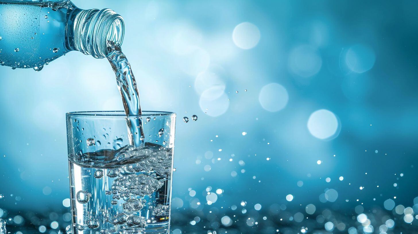 Una botella transparente sirve agua en un vaso - (Imagen Ilustrativa Infobae)