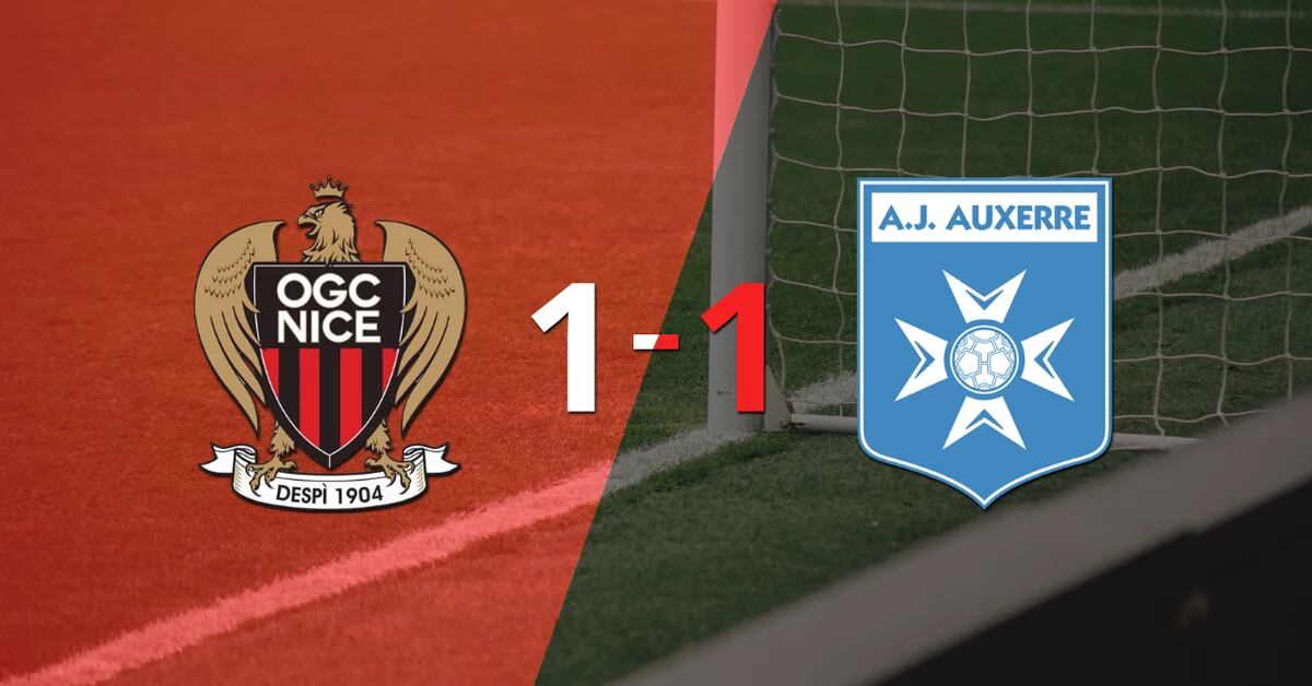 Nice and Auxerre drew 1-1