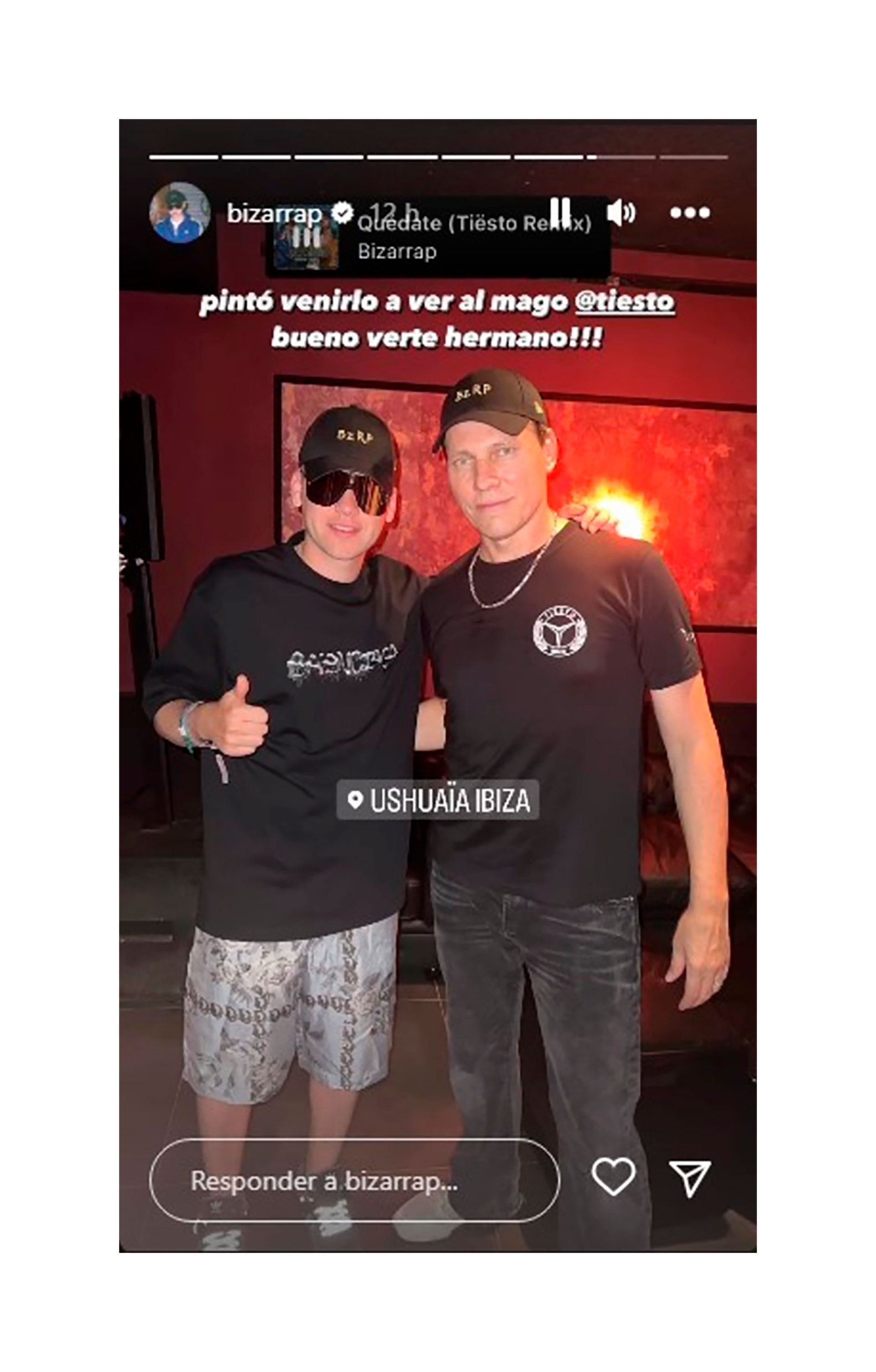 Bizarrap fue a ver a Tiësto en su cumpleaños