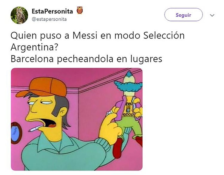 Otro que utilizó a Los Simpson para atacar a Lionel Messi por estar en “modo Selección”
