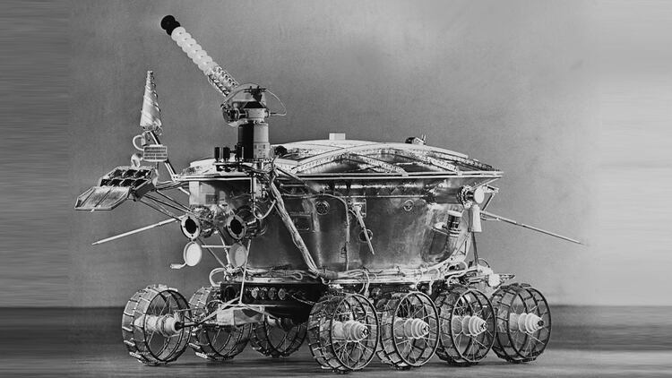 El robot Lunokhod 1 (“caminante lunar”) que los soviéticos enviaron a la Luna en el año 1970, después de la misión estadounidense Apolo 11