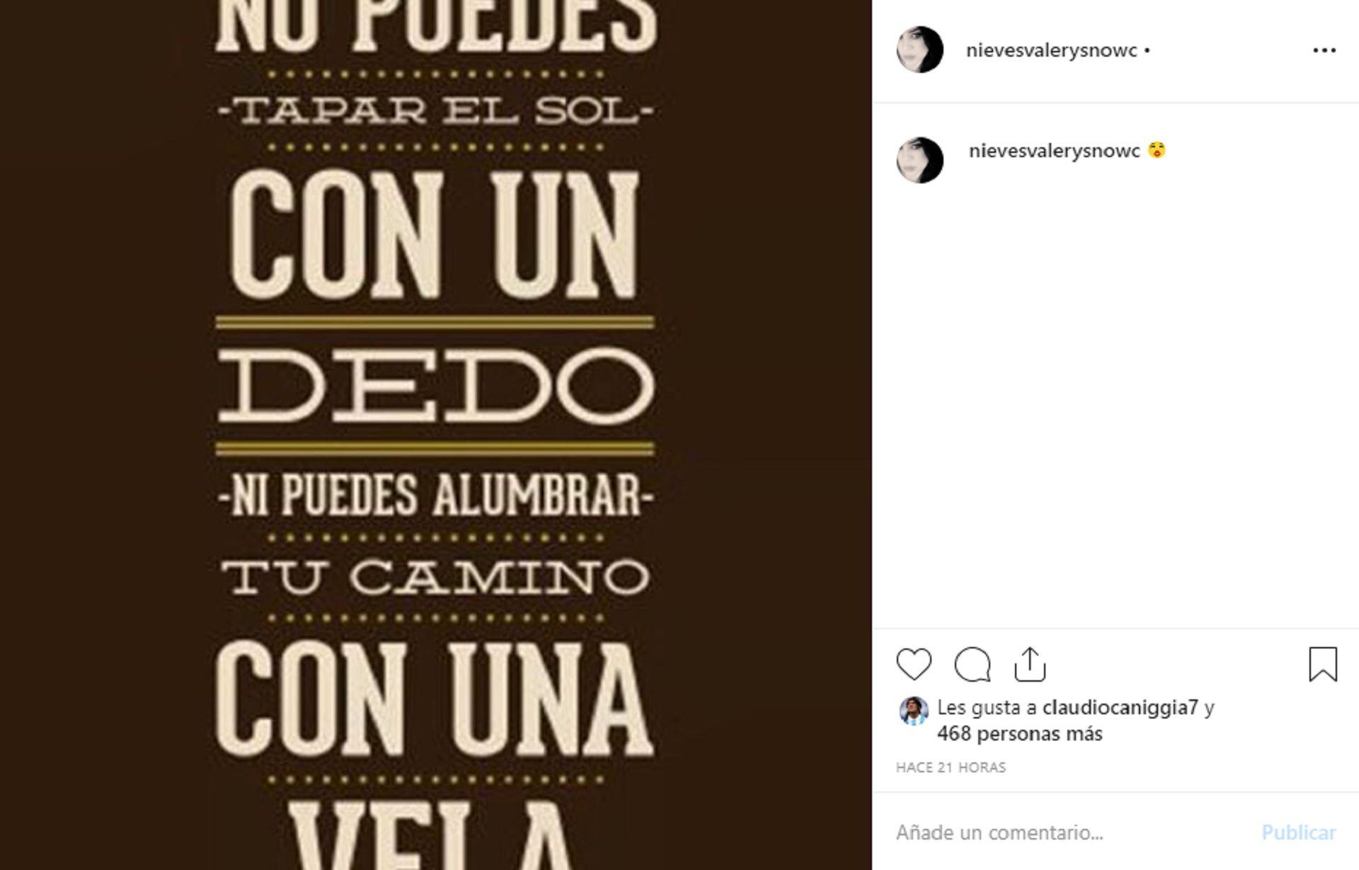 Claudio Paul Caniggia le dio like a la publicación de su nuera, la mujer de Axel Caniggia