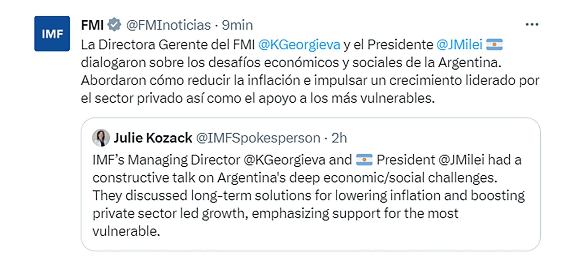 Tuits FMI Davos