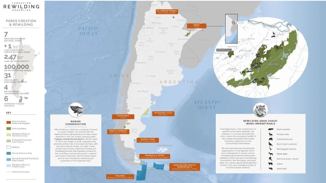 Parte del gran trabajo que realiza la Fundación Rewilding Argentina en el país