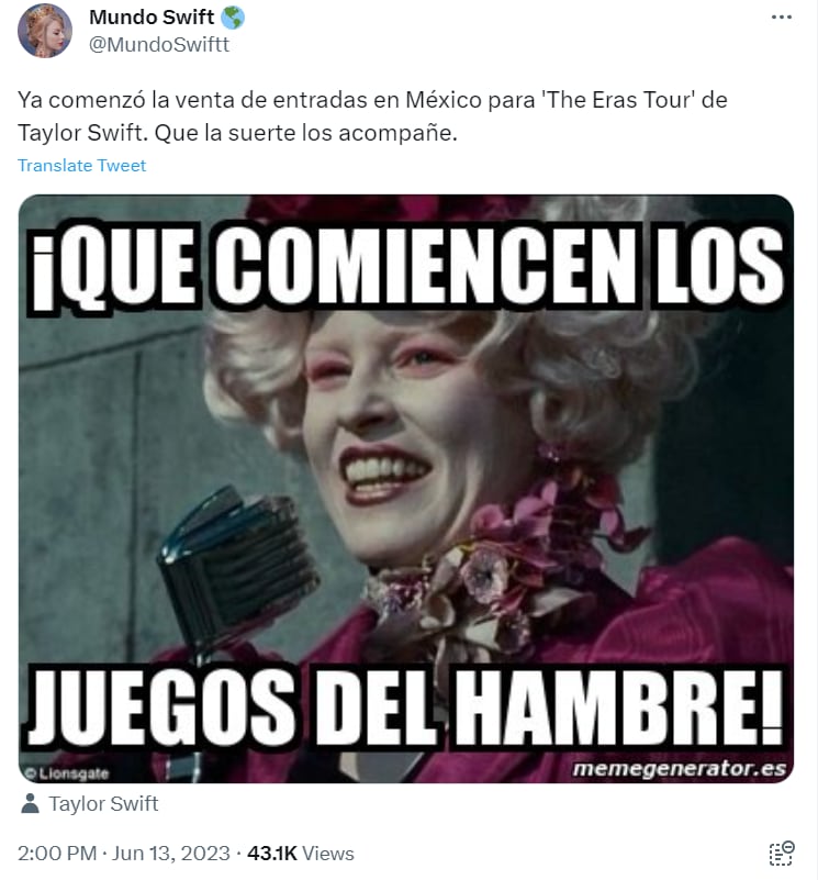 Memes sobre la venta de Taylor Swift en México (captura de pantalla)