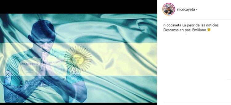 El mensaje en Instagram de Nicolás Cayetano