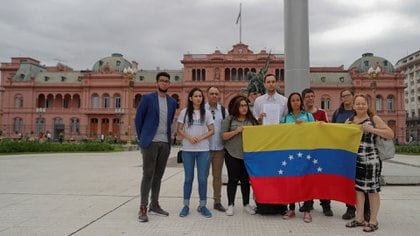 Protesta de venezolanos en Argentina