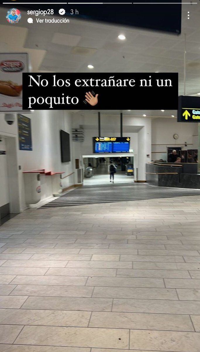 Mensaje que dejó Sergio Peña antes de embarcar a Estados Unidos. (Foto: Instagram)