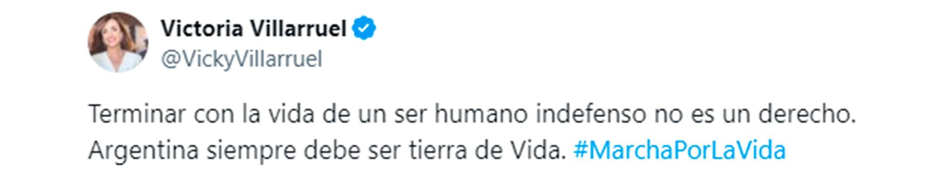 El tuit de la Vicepresidenta Victoria Villarruel el 23 de marzo en X