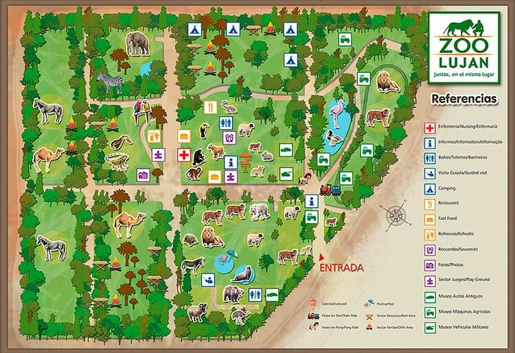 Mapa del zoológico de Luján