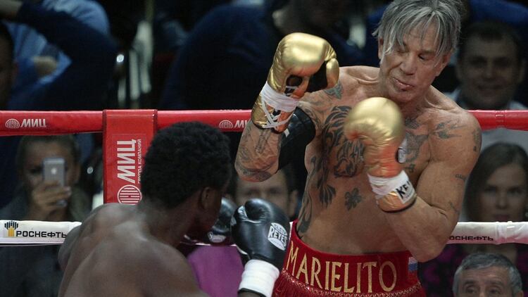  Mickey Rourke y su pasión por el boxeo (AFP)
