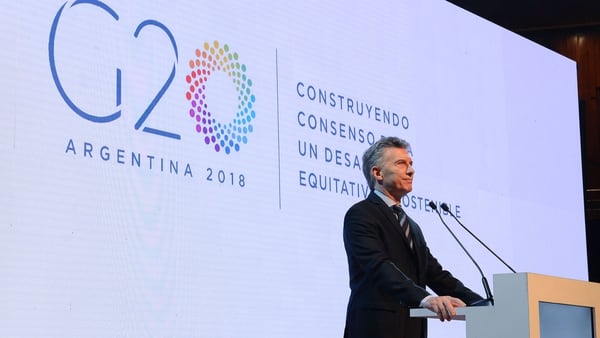 Mauricio Macri, durante el lanzamiento del G20 Argentina.