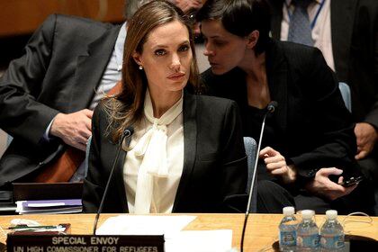 La actriz estadounidense y enviada especial del Alto Comisionado de las Naciones Unidas para los Refugiados (ACNUR), Angelina Jolie, en Nueva York (EFE)
