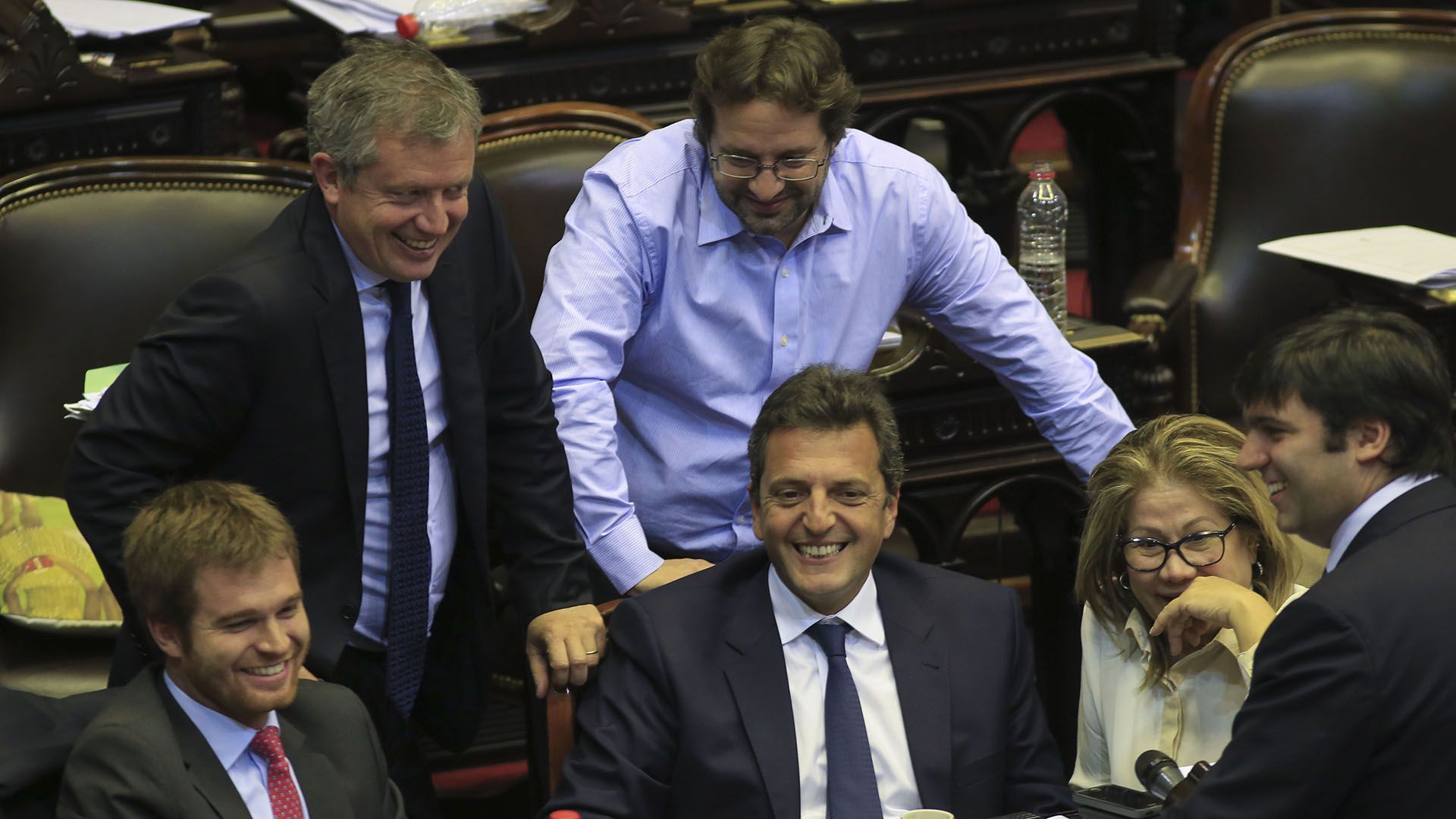 Sergio Massa, Nicolás Massot y Emilio Monzó en la Cámara de Diputados (NA)