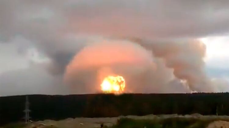 Imagen de la explosión en Rusia.