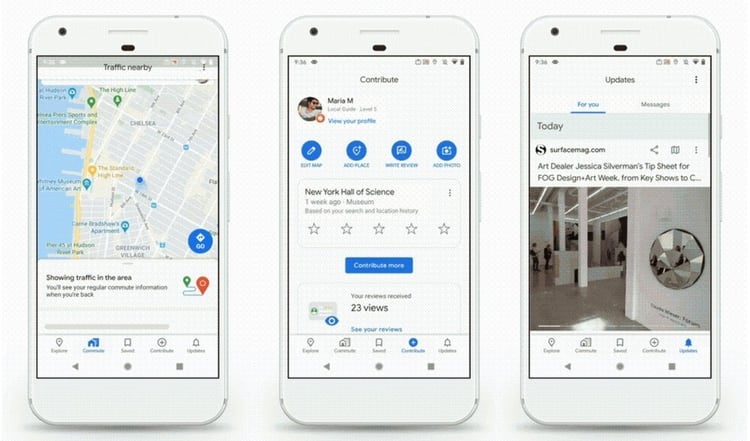 Así se ve la nueva interfaz de Google Maps. (Foto: Google)