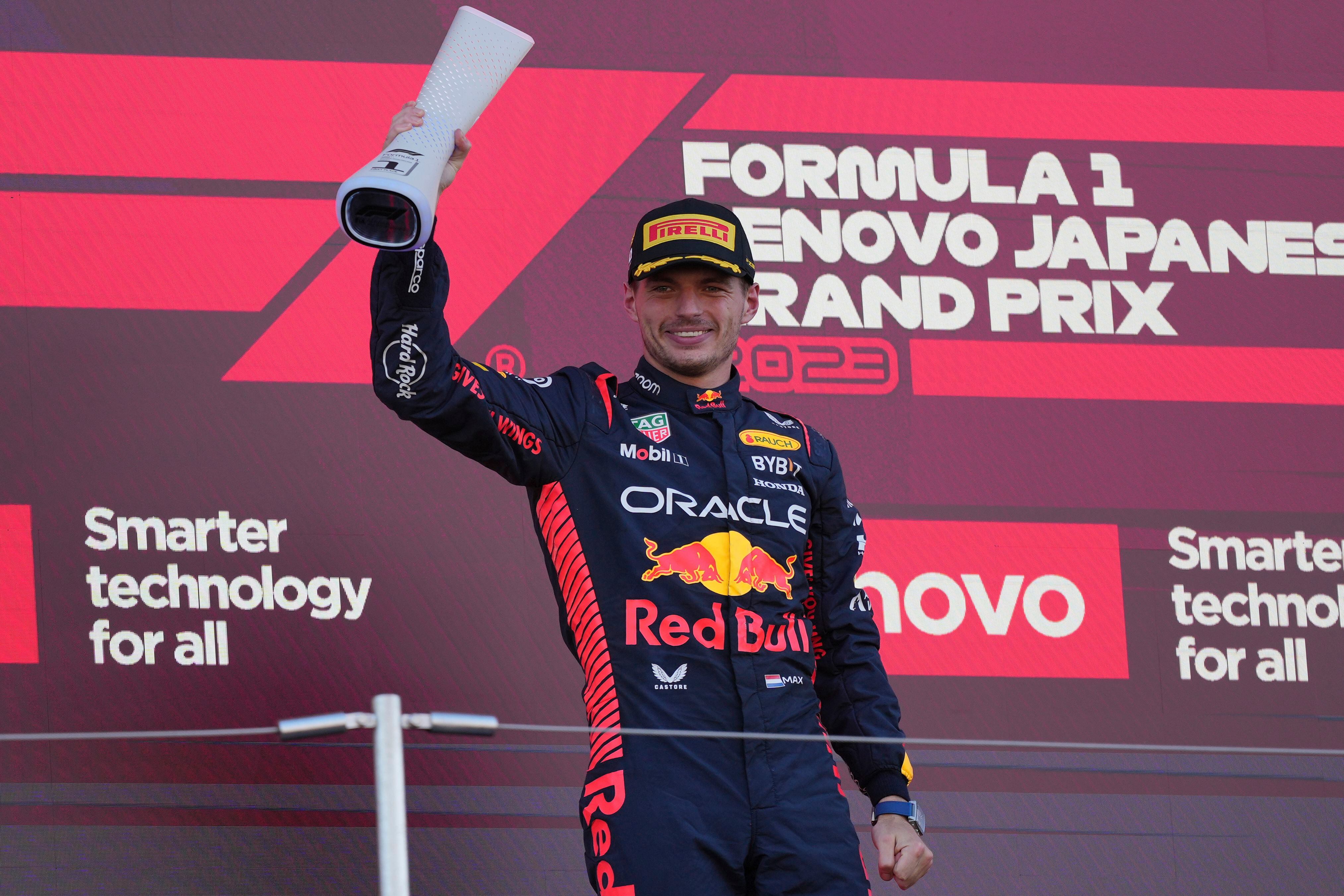 Max Verstappen logró 13 victorias en 16 Grandes Premios disputados en 2023 (AP Foto/Toru Hanai)