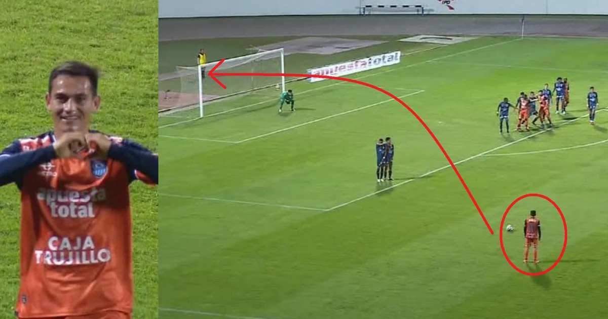 Goal of Jairo Vélez, with splendid free kick, in César Vallejo vs Los Chankas by Liga