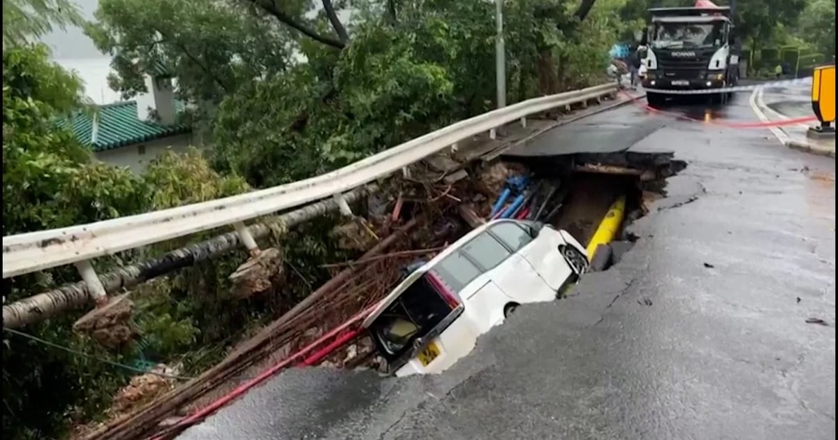 One death, landslides, floods and cars buried on roads: Typhoon Haigui ravages Hong Kong