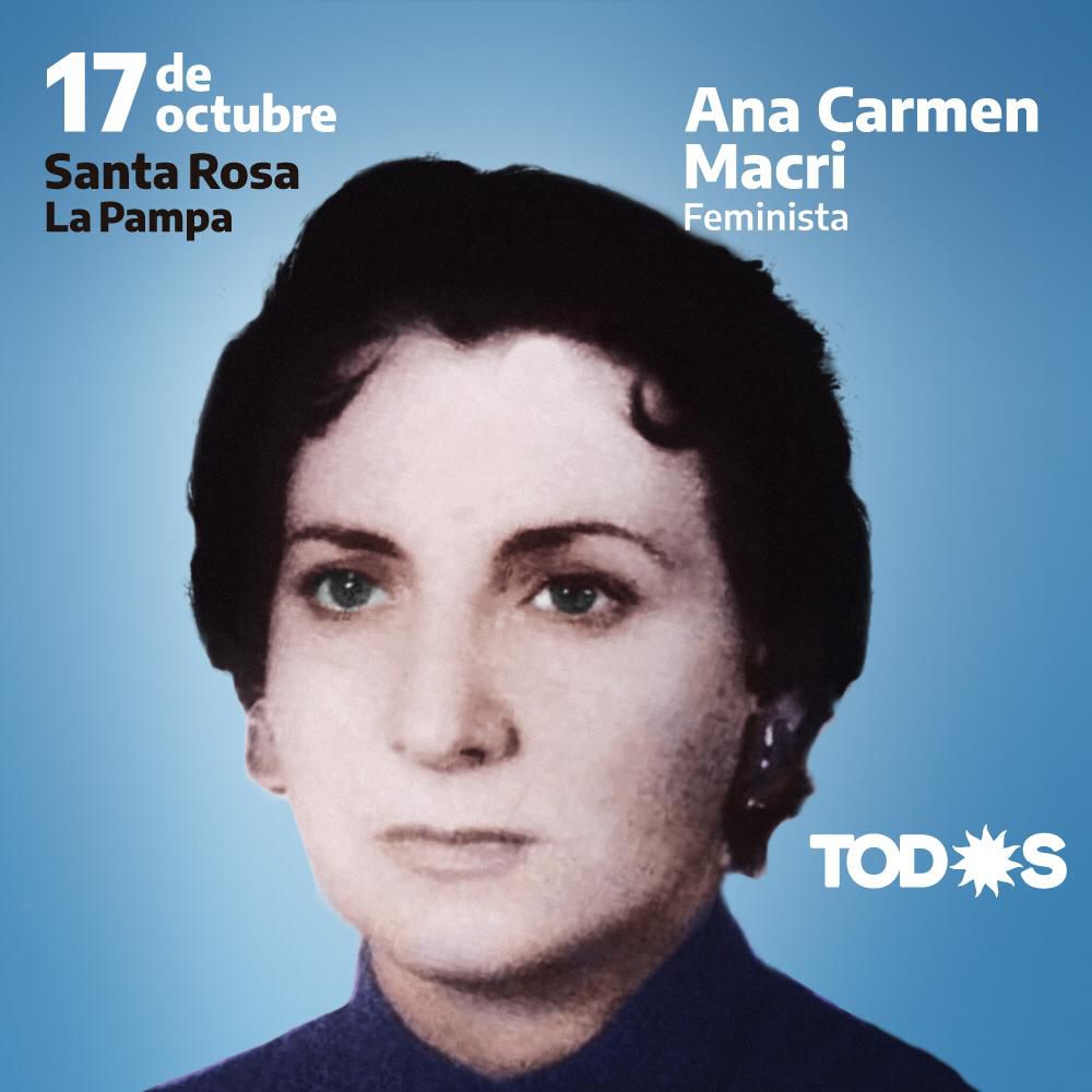 Ana Carmen Macri fue diputada nacional, electa en la primera elección en la que las mujeres pudieron estar en las listas