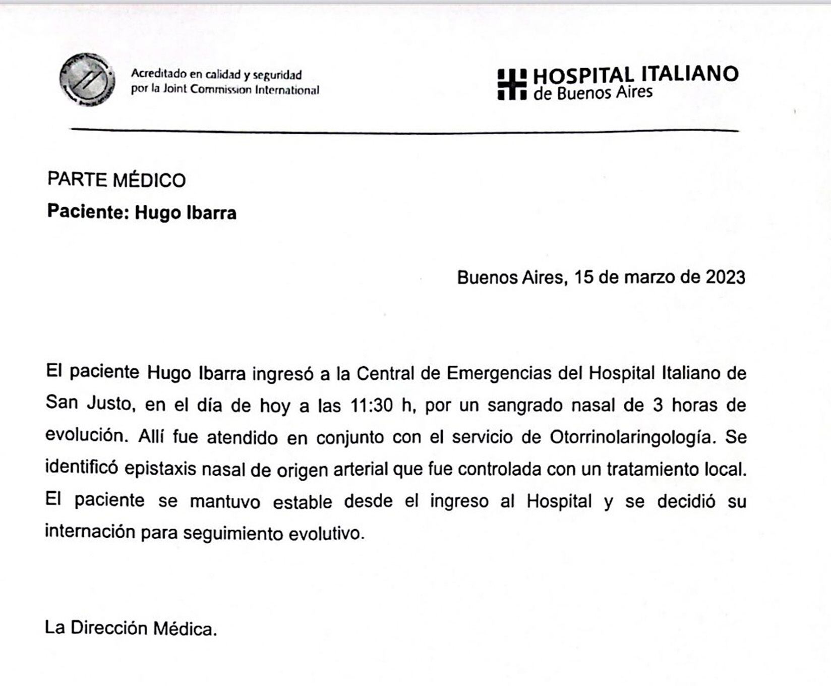 El parte médico de Boca Juniors sobre el estado de salud de Hugo Ibarra