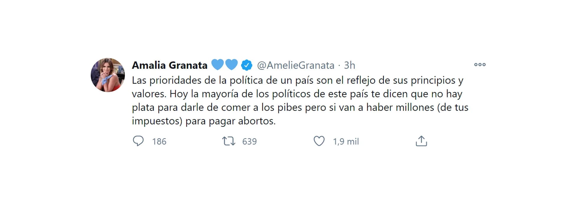 El descargo de Amalia Granata tras la legalización del aborto