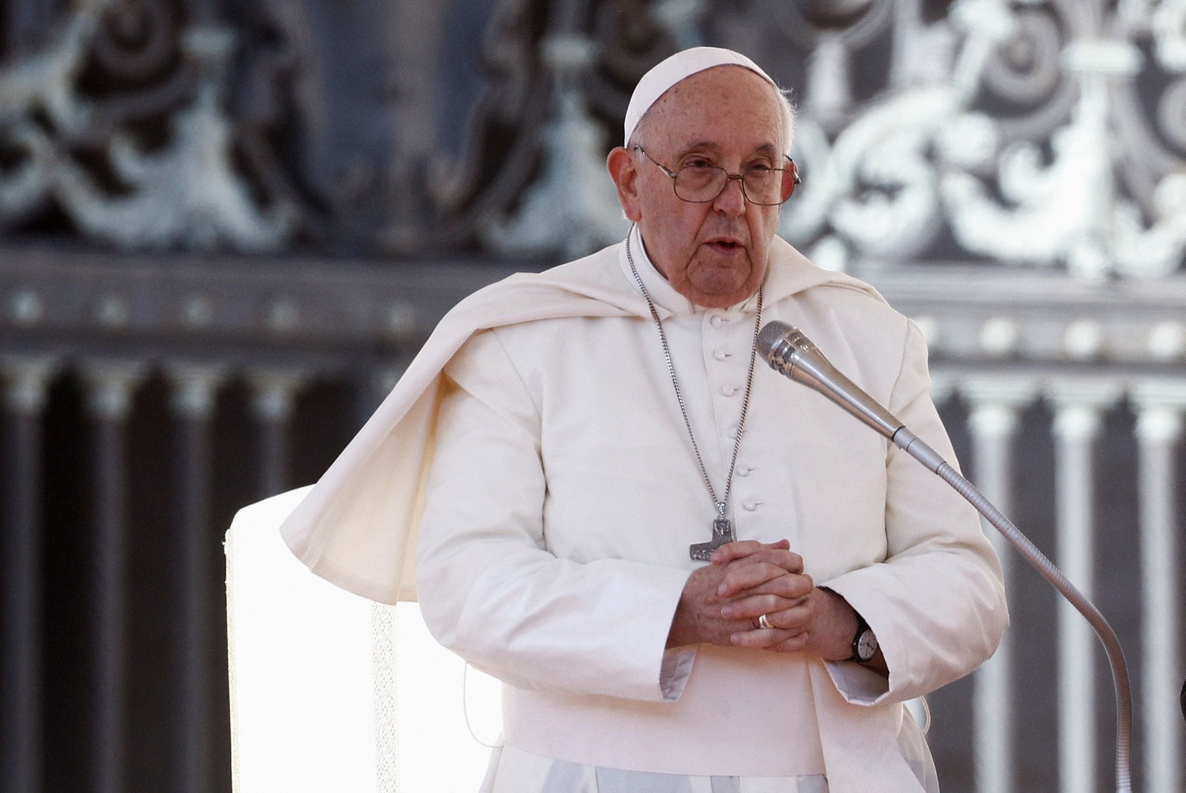 El papa durante la audiencia general de este miércoles (REUTERS/Guglielmo Mangiapane)