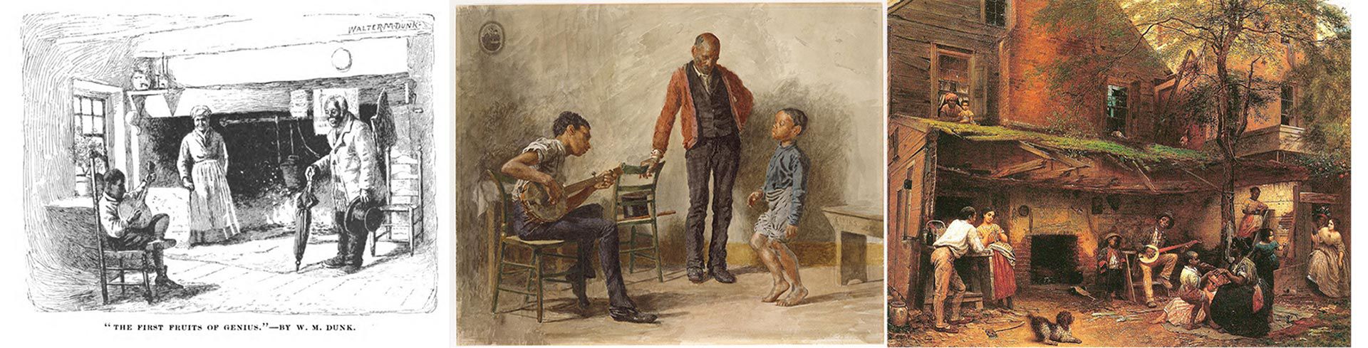 Grabado de Walter M. Dunk y pinturas de Thomas Eakins e Eastman Johnson