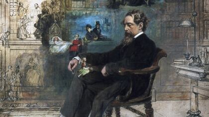 "El sueño de Dickens": acuarela inconclusa del ilustrador Robert Buss, realizada después de 1870 (Museo Charles Dickens, Londres)