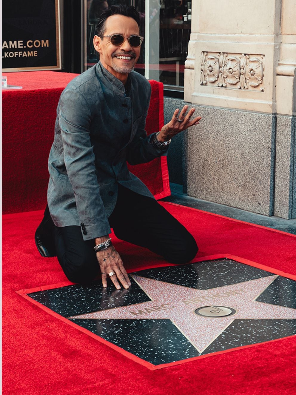 Marc Anthony recibiendo su estrella en el Paseo de la Fama de Hollywood (Facdbook)