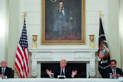 Donald Trump compareció este lunes desde la Casa Blanca (REUTERS/Leah Millis)