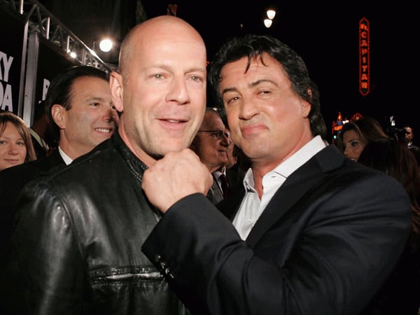Bruce Willis junto a Sylvester Stallone