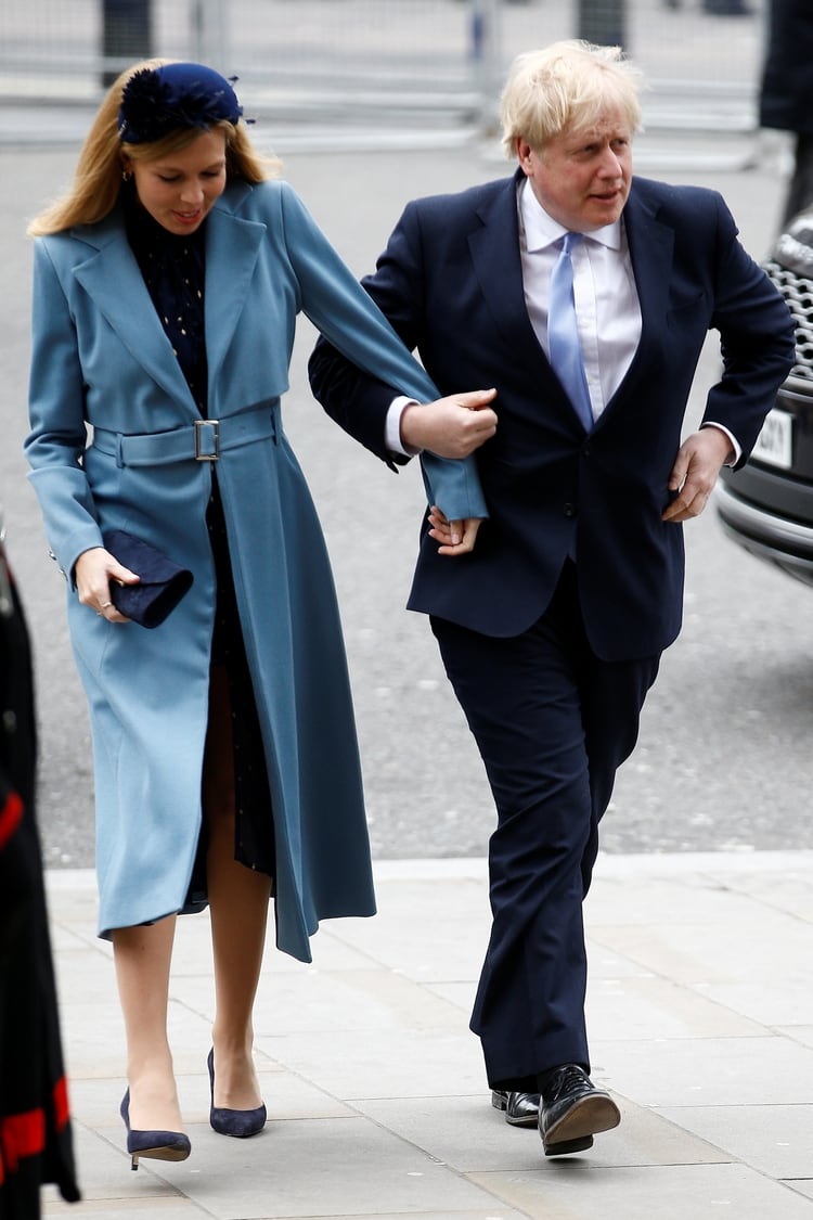 Boris Johnson con su prometida, Carrie Symonds