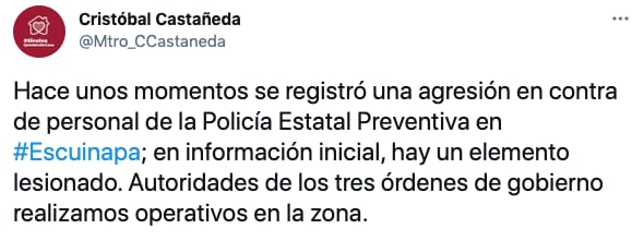 El secretario de Seguridad de Sinaloa informó esta mañana sobre un ataque contra personal de la policía estatal preventiva en Escuinapa
