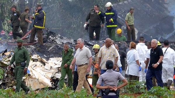 El presidente cubano Miguel Díaz-Canel, en el lugar del accidente: “Parece que hay un alto número de víctimas” (AFP)
