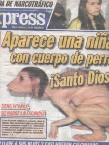 El periódico "Express" escribió sobre la "niña perro" en febrero de 2009 (Foto: Captura de pantalla)