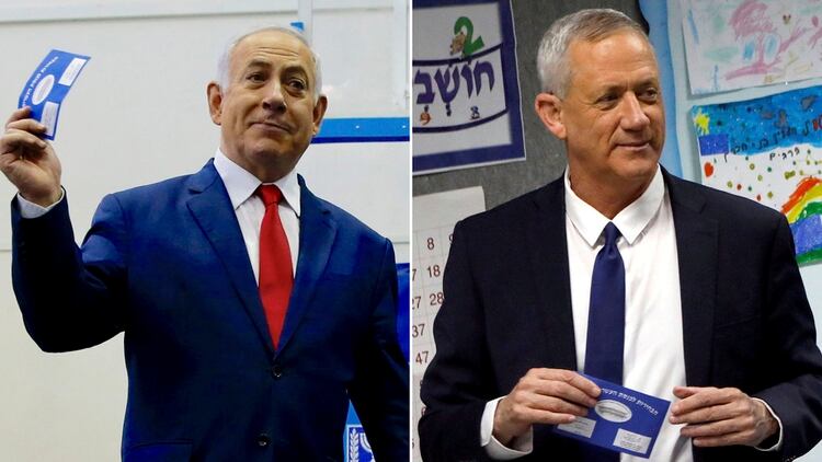 Benjamin Netanyahu y Benny Gantz (Reuters)
