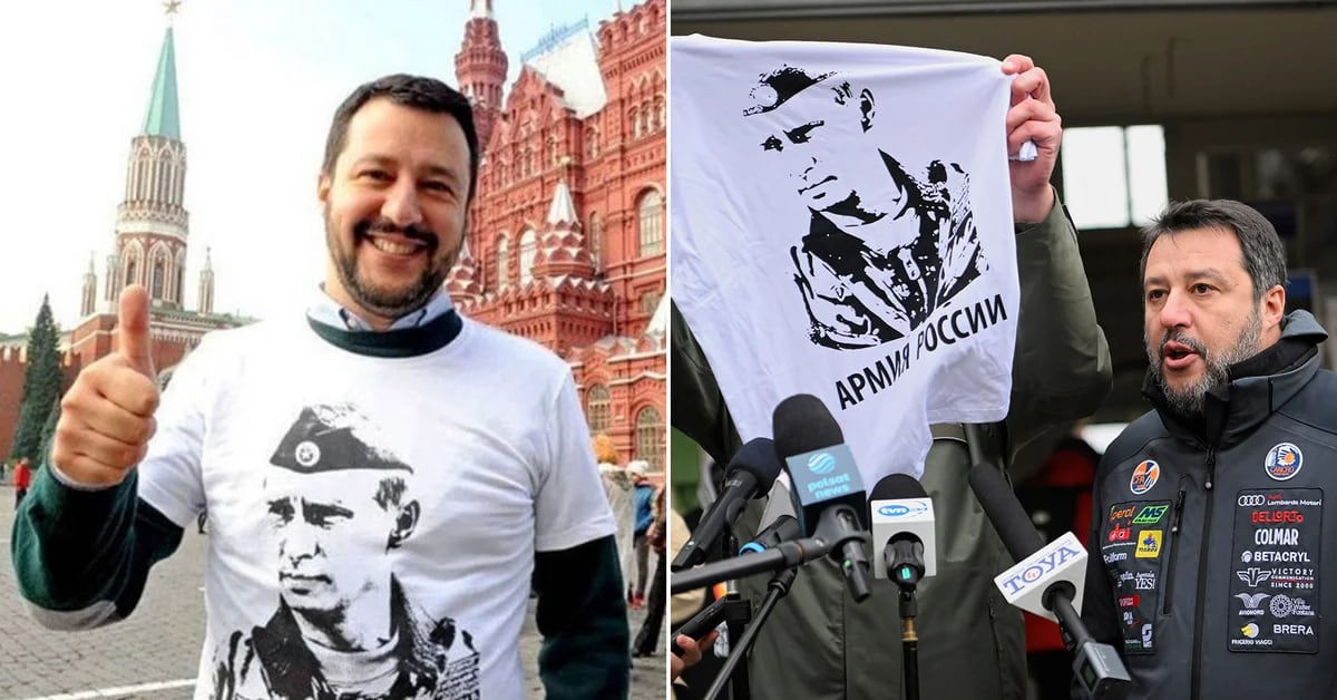 Un sindaco polacco ha umiliato Salvini regalandogli una maglietta di Putin come quella che indossa l’italiano sui social